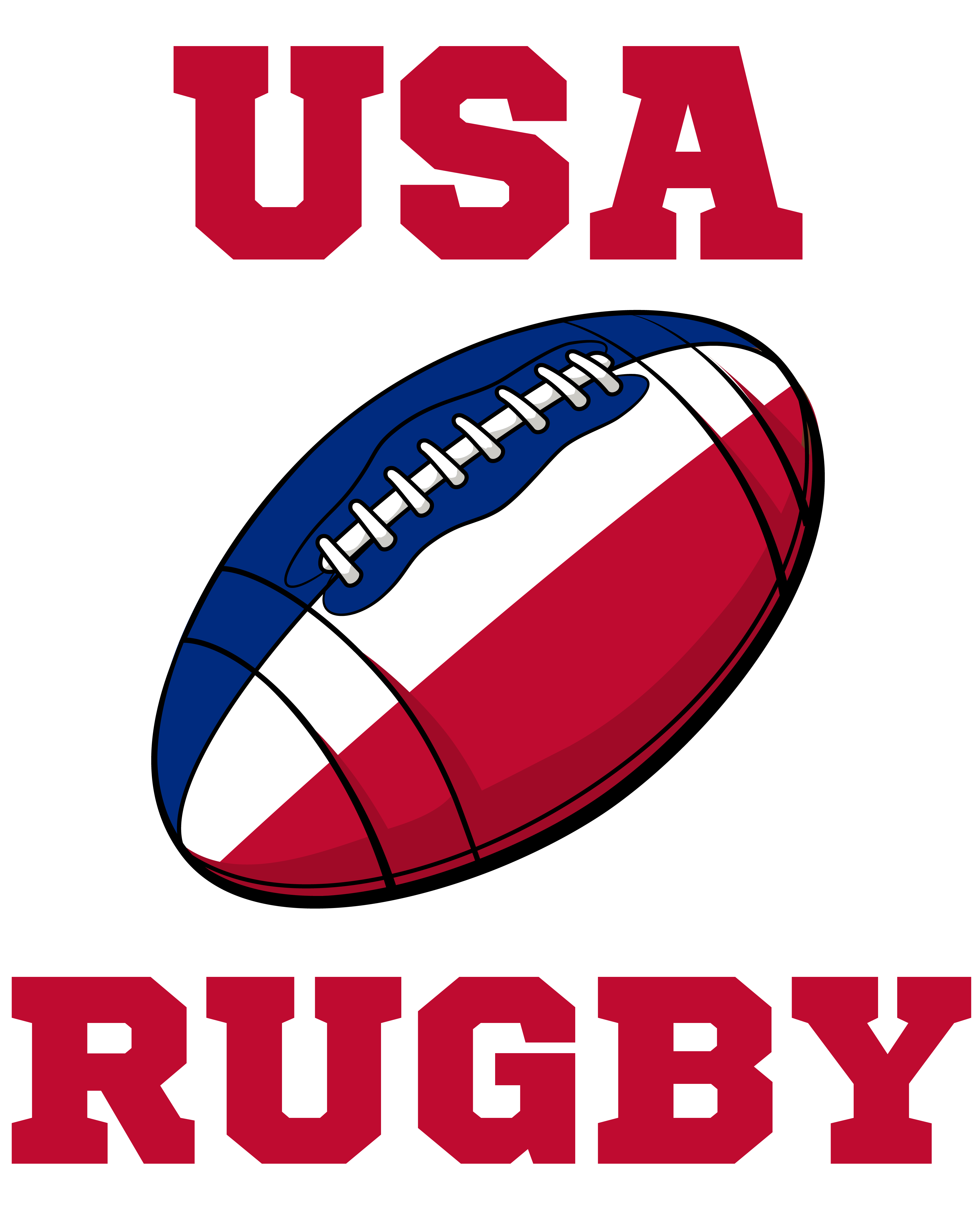USA Rugby Ball T-Shirt (Blue) - Ladies